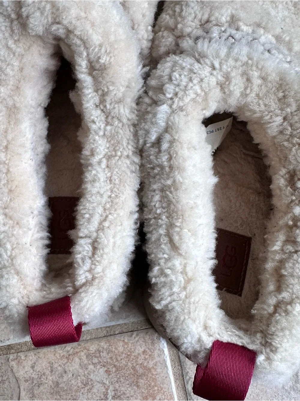 Ugg Tazz Slipper Heritage Braid Fluffy Curly Sheepskin Natural